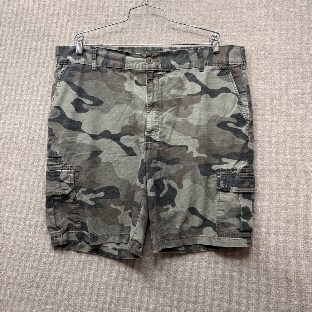 Dickies Cargo Shorts Mens 40 Green Camo Ripstop Relaxed Workwear